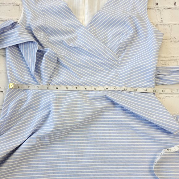 Calvin Klein Woman’s Light blue striped Fit Flare sleeveless cotton dress 8 - Picture 8 of 14